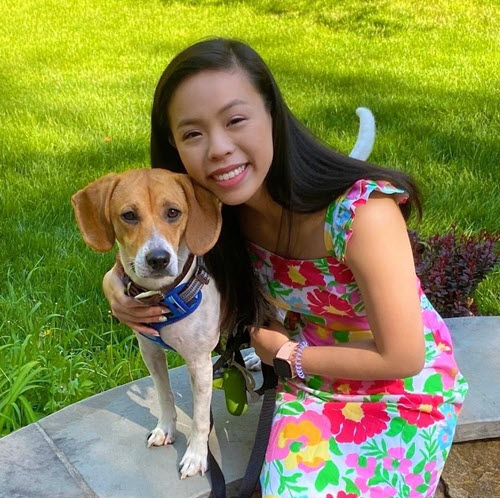 photo of Ms. Ly and her dog
