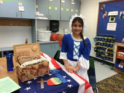 Photo of students for the wax museum