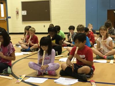photo of students playing the recorder