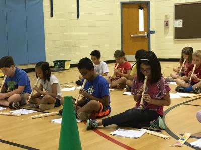 photo of students playing the recorder