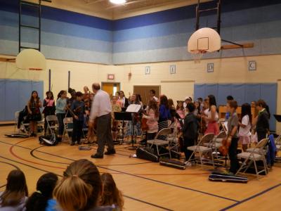 students playing in the strings concert